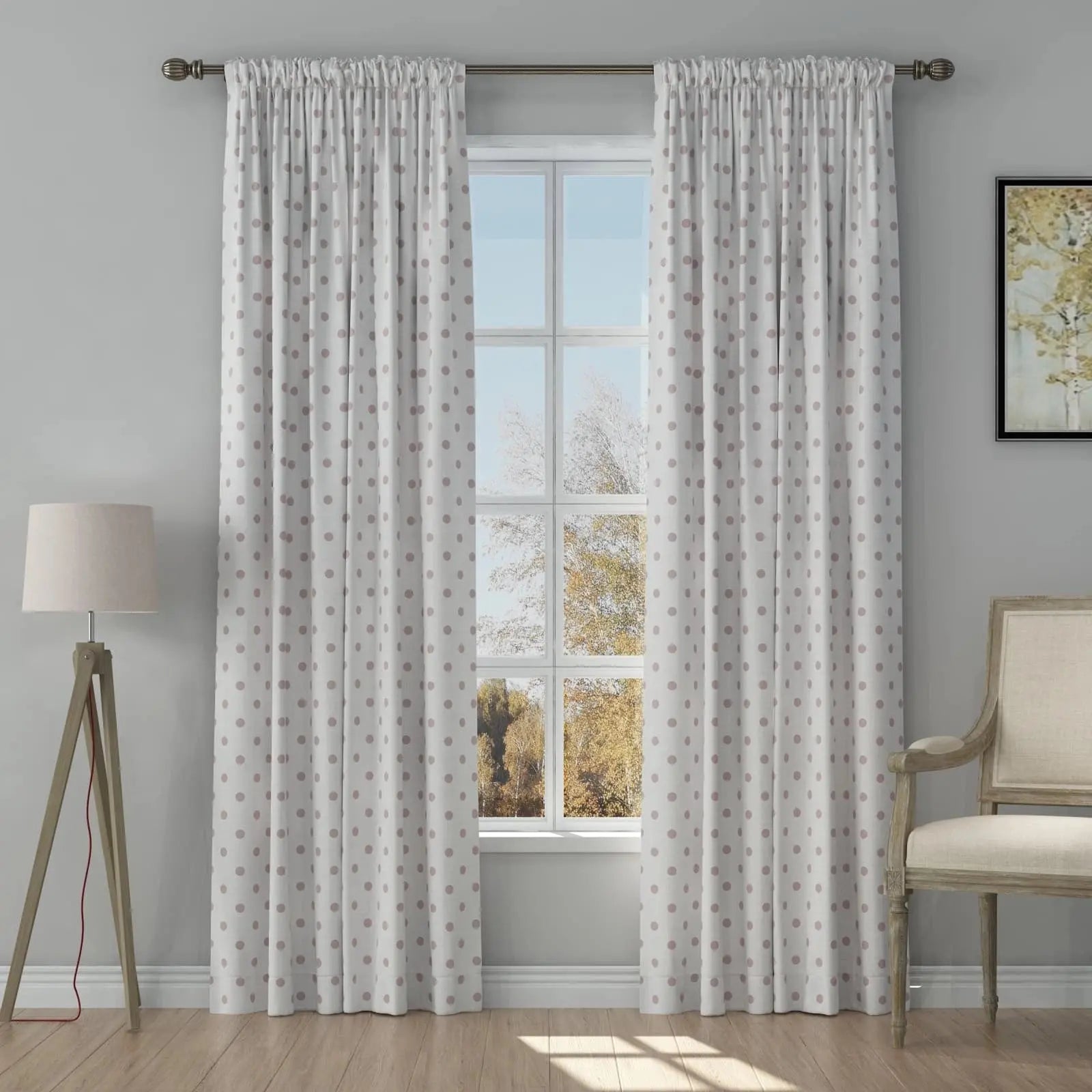 Stefana Silber Print Linen Curtain Drapery Soft Top TWOPAGES