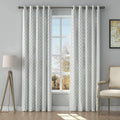 Stefana Silber Print Linen Curtain Drapery Grommet TWOPAGES