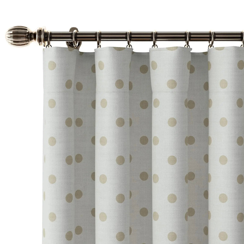 Stefana Silber Print Linen Curtain Drapery Soft Top TWOPAGES