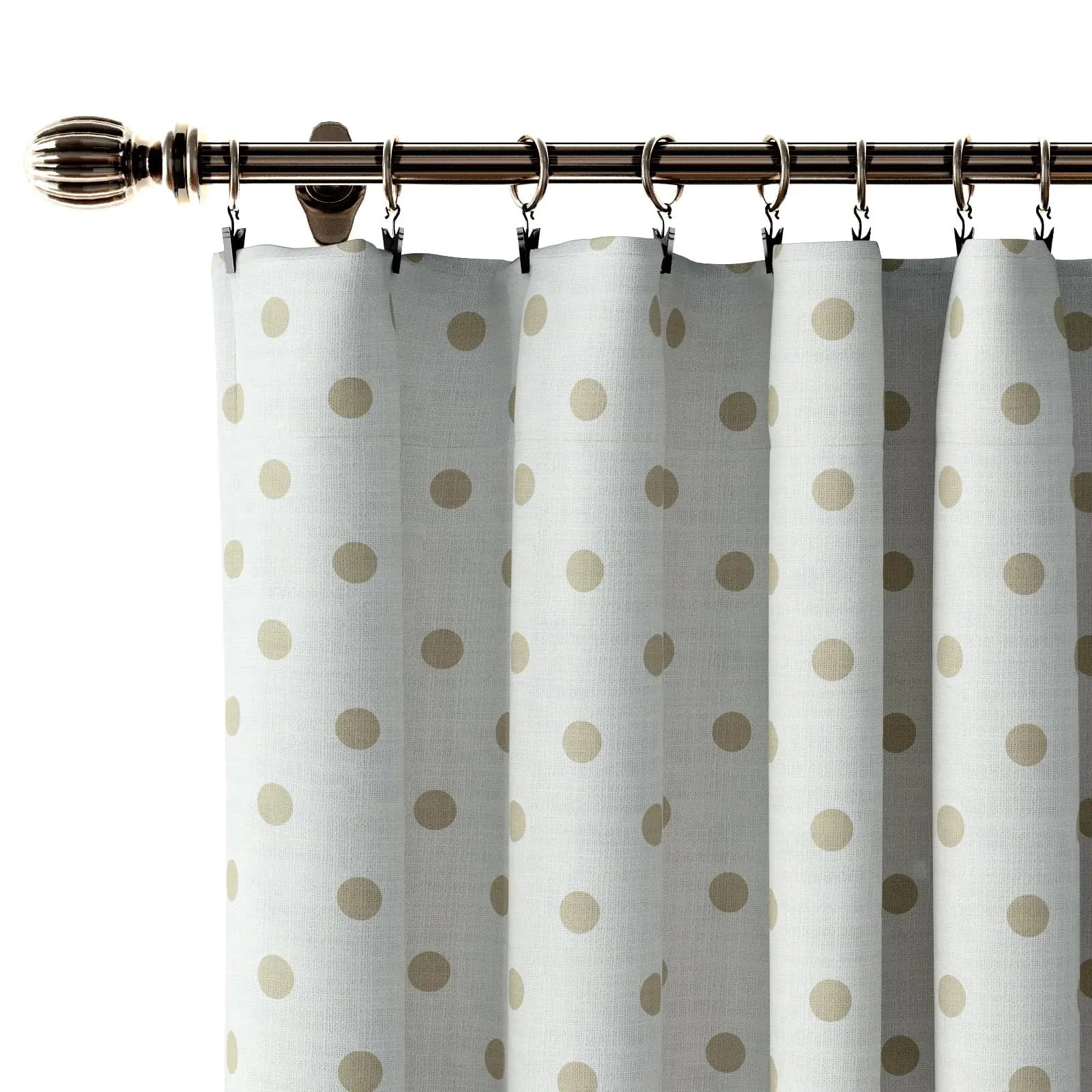 Stefana Silber Print Linen Curtain Drapery Soft Top TWOPAGES
