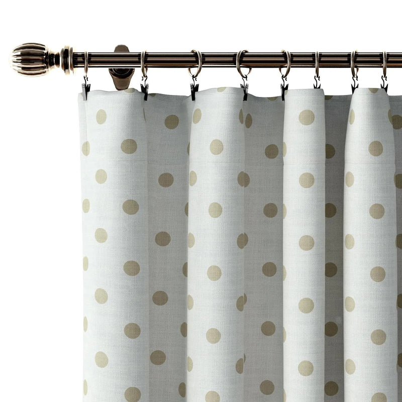 Stefana Silber Print Linen Curtain Drapery Soft Top TWOPAGES