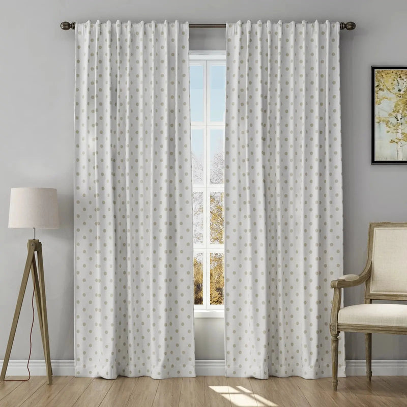Stefana Silber Print Linen Curtain Drapery Soft Top TWOPAGES
