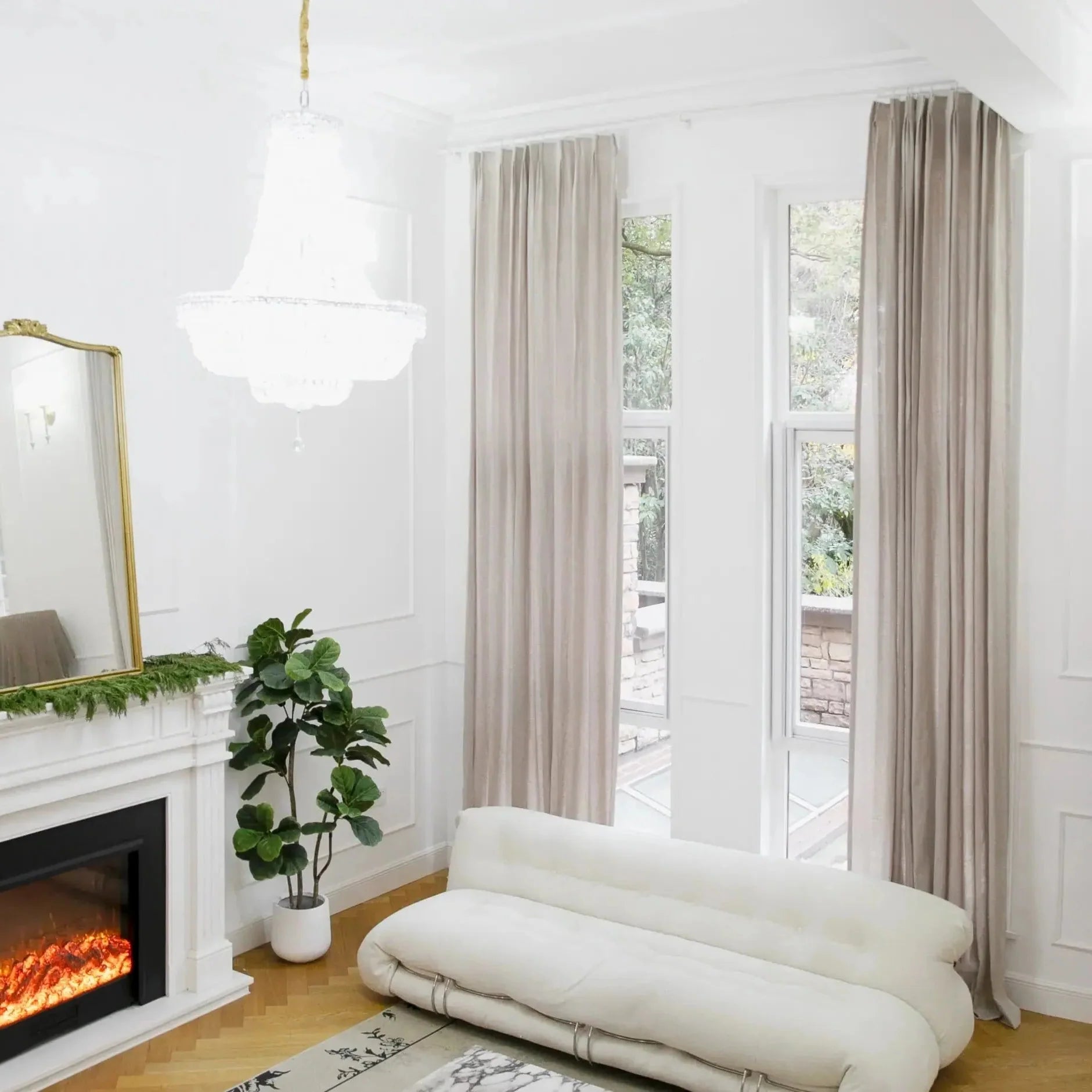 Ron Linen Herringbone Custom Curtain Pleated?-TWOPAGES