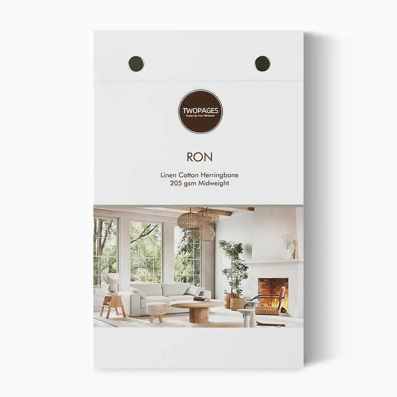 Ron Linen Cotton Herringbone fabric swatches and colour options