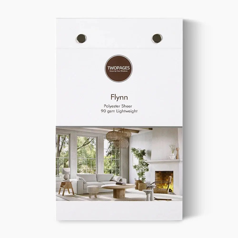 Flynn Lightweight Sheer Curtain fabric swatches and colour options
