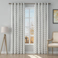 Stefana Silber Print Linen Curtain Drapery Grommet TWOPAGES