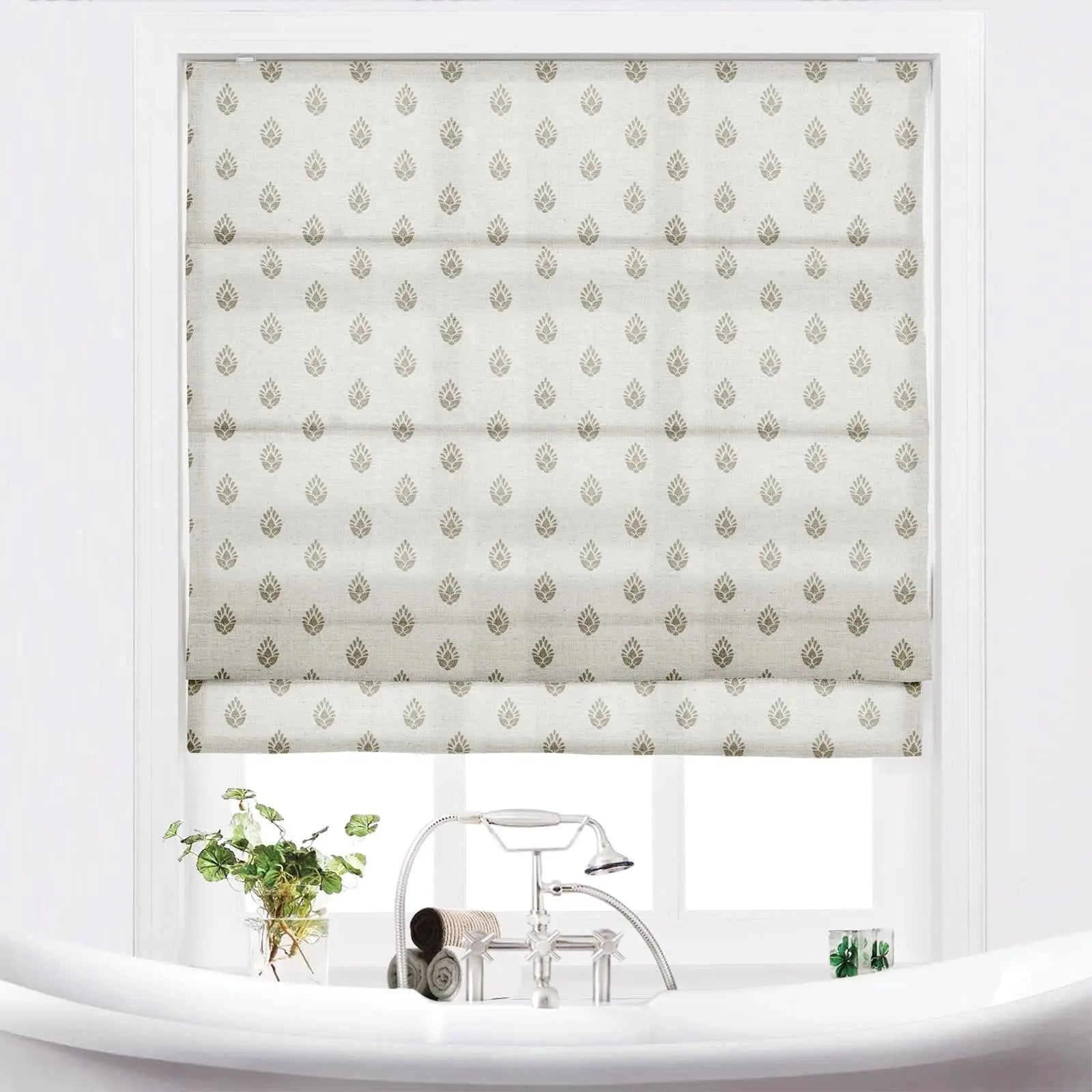 Stefana Silber Printed Cordless Roman Blind TWOPAGES