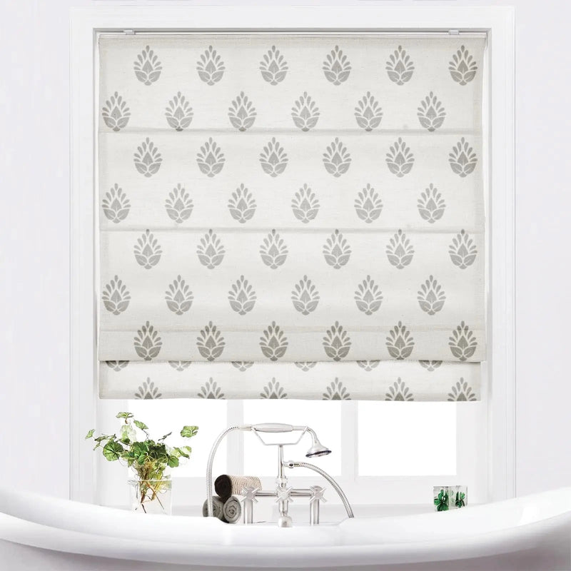 Stefana Silber Printed Cordless Roman Blind TWOPAGES
