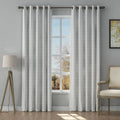 Stefana Silber Print Linen Curtain Drapery Grommet TWOPAGES