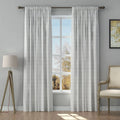 Stefana Silber Print Linen Curtain Drapery Soft Top TWOPAGES