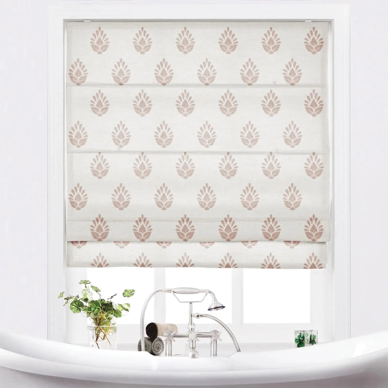 Stefana Silber Printed Cordless Roman Blind TWOPAGES