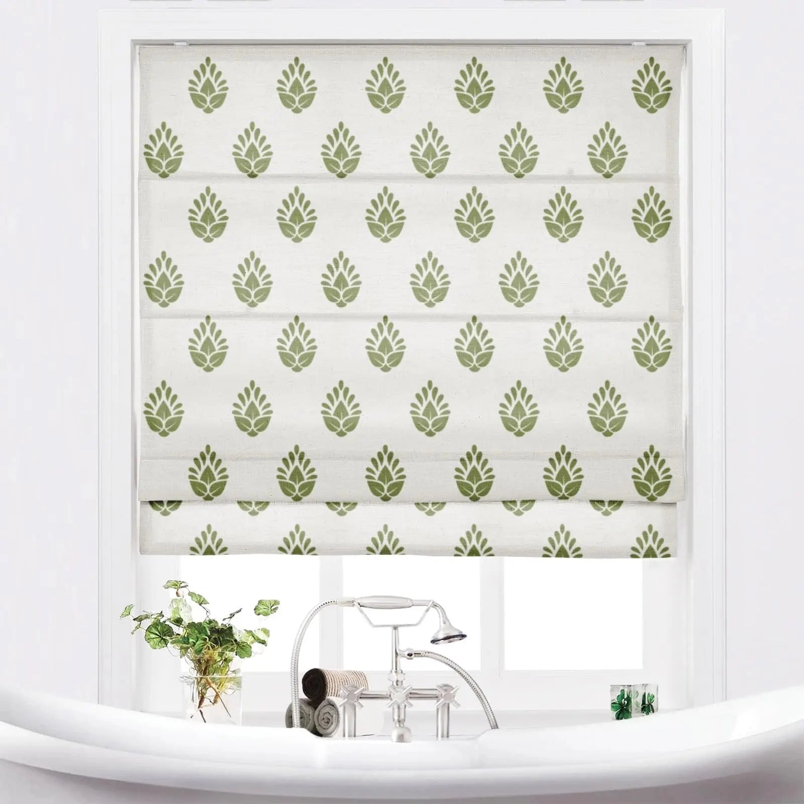 Stefana Silber Printed Cordless Roman Blind TWOPAGES
