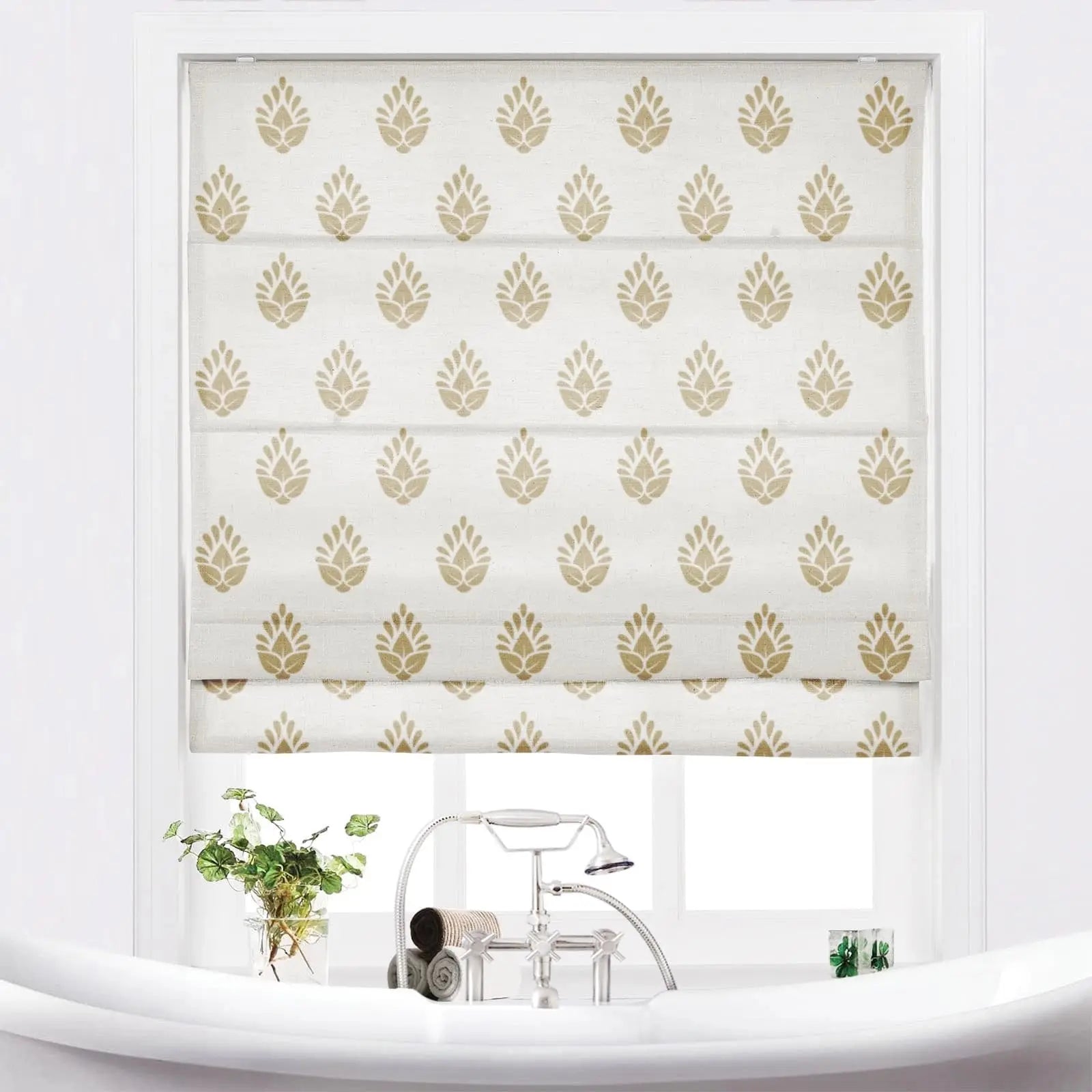 Stefana Silber Printed Cordless Roman Blind TWOPAGES