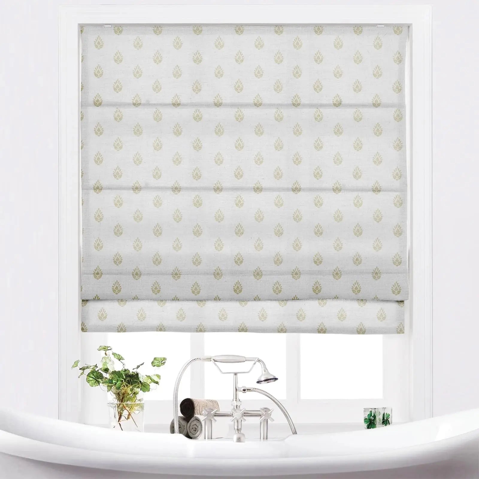 Stefana Silber Printed Cordless Roman Blind TWOPAGES