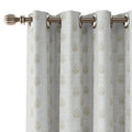 Stefana Silber Print Linen Curtain Drapery Grommet TWOPAGES
