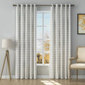 Stefana Silber Print Linen Curtain Drapery Grommet TWOPAGES