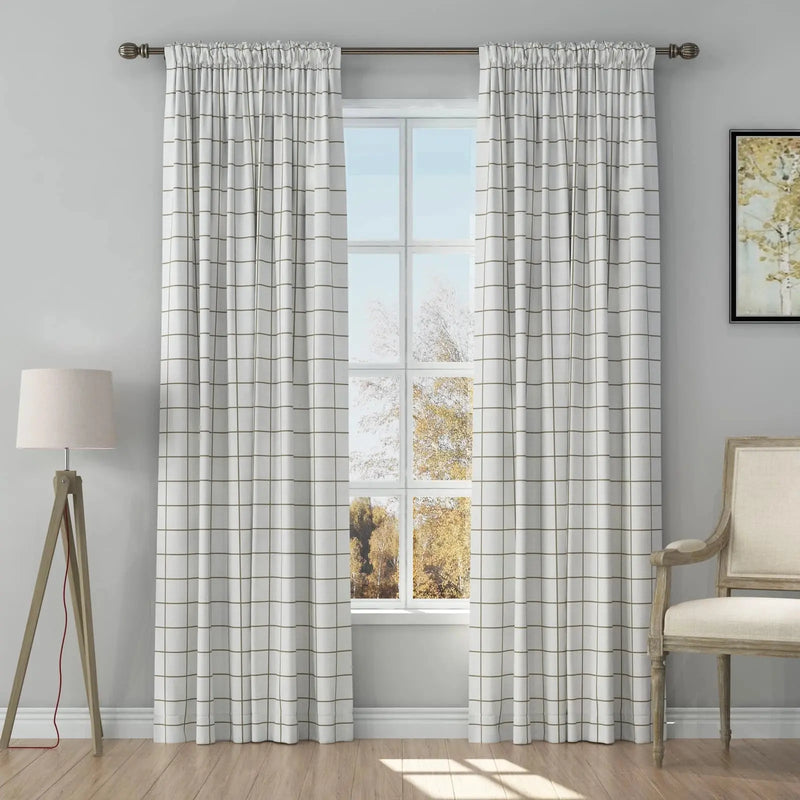 Stefana Silber Print Linen Curtain Drapery Soft Top TWOPAGES