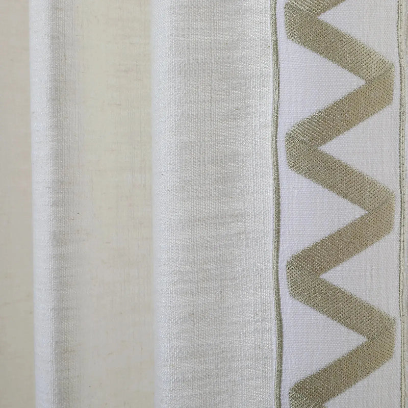 Liz Linen Curtains with Border Trim (Sold per Pair) TWOPAGES