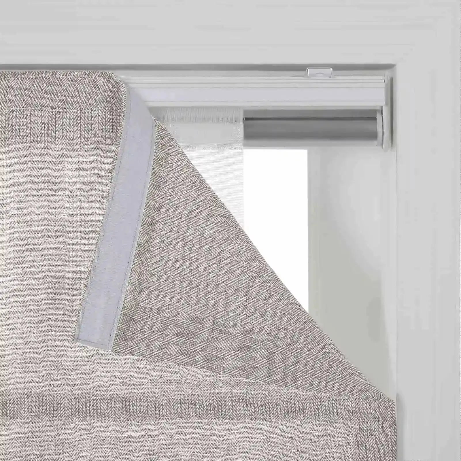 Ron Linen Cotton Herringbone Roman Blind Cordless?-TWOPAGES