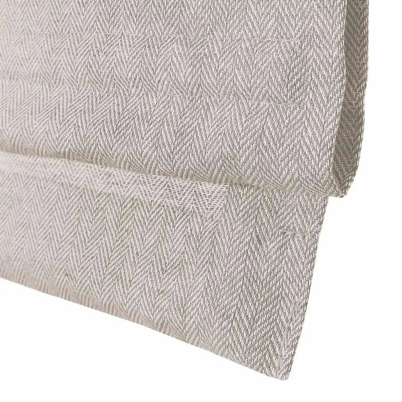 Ron Linen Cotton Herringbone Roman Blind Cordless?-TWOPAGES