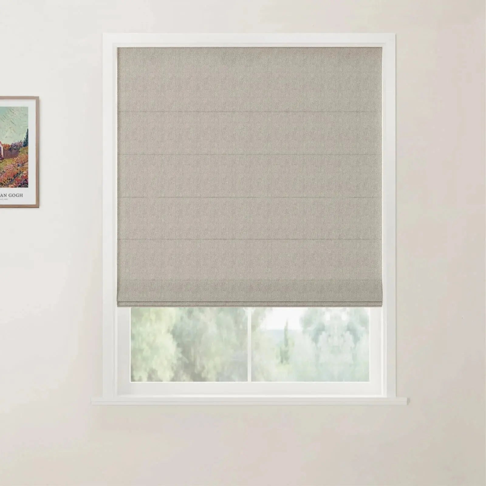 Custom Flat Fold Roman Shade Cordless -TWOPAGES