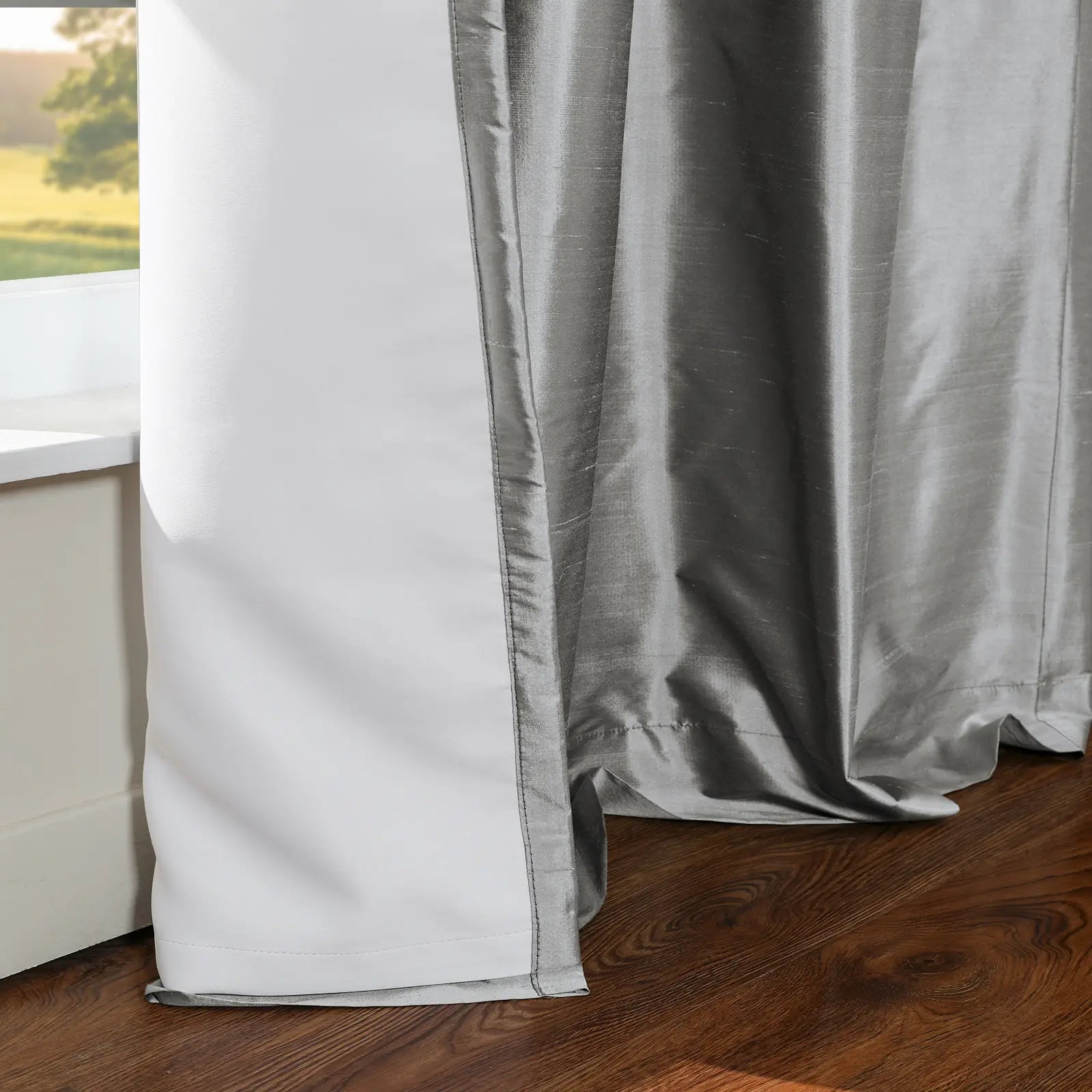 Selman Dupioni Silk Curtain Pleated TWOPAGES