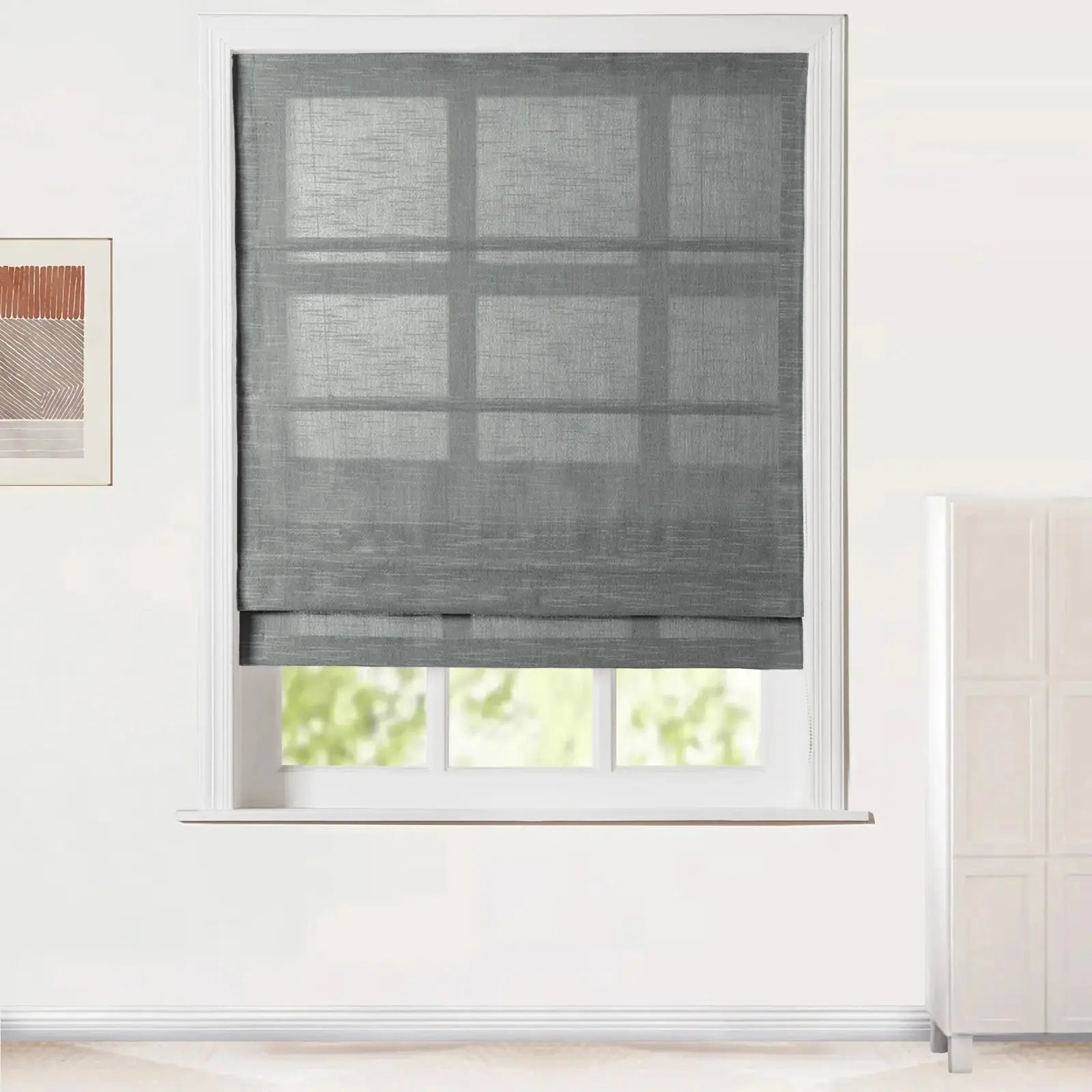 Jawara Linen Cotton Roman Shade Cord Lift TWOPAGES