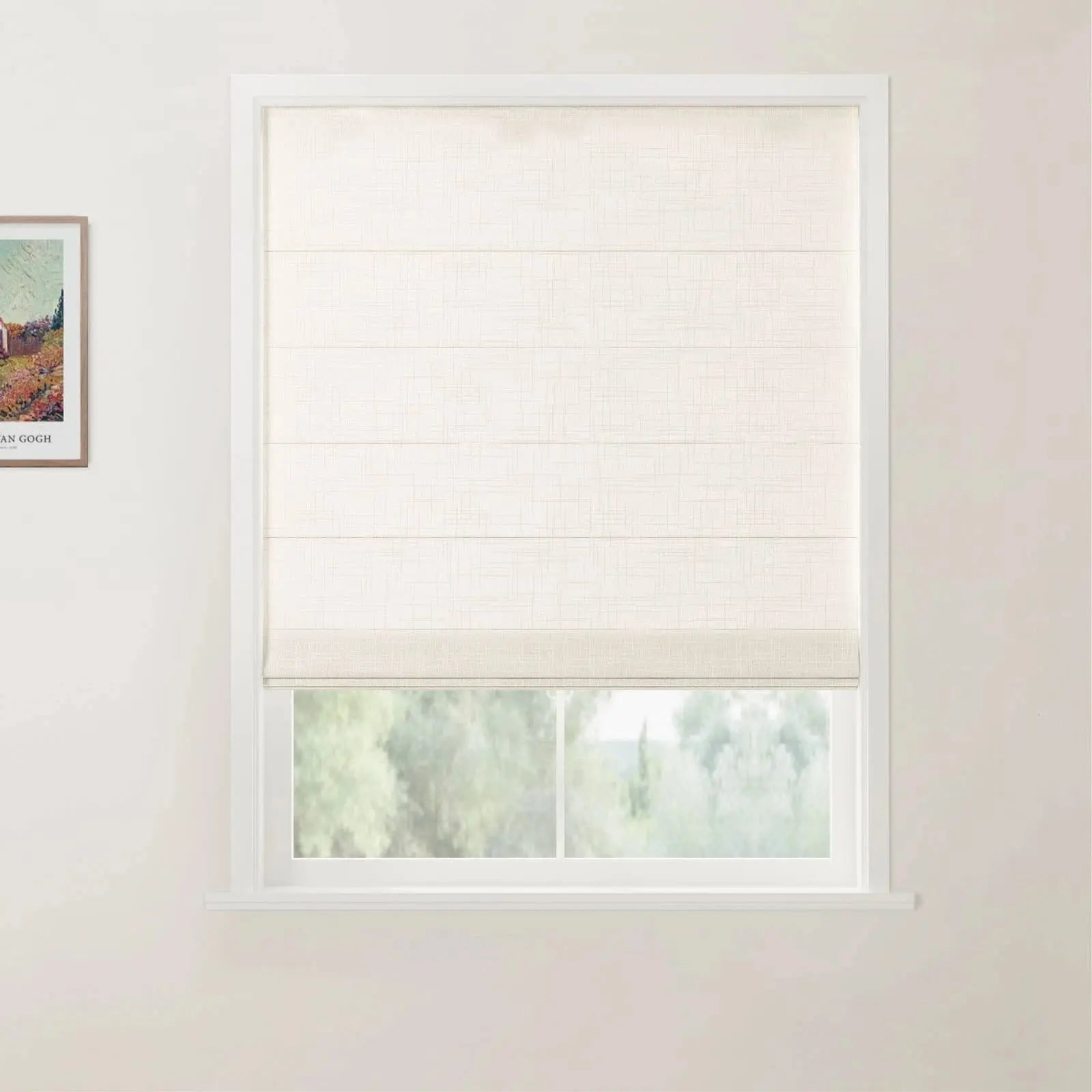 Custom Flat Fold Roman Shade Cordless -TWOPAGES