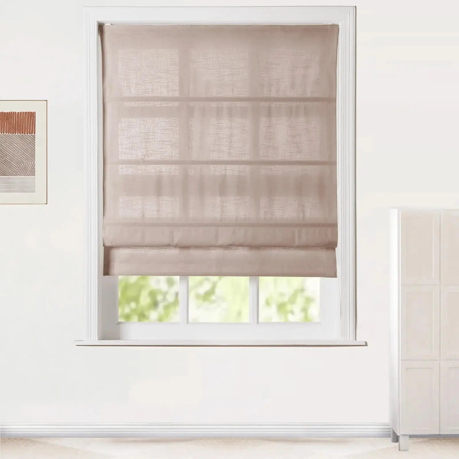 Jawara Linen Cotton Roman Shade Cord Lift TWOPAGES