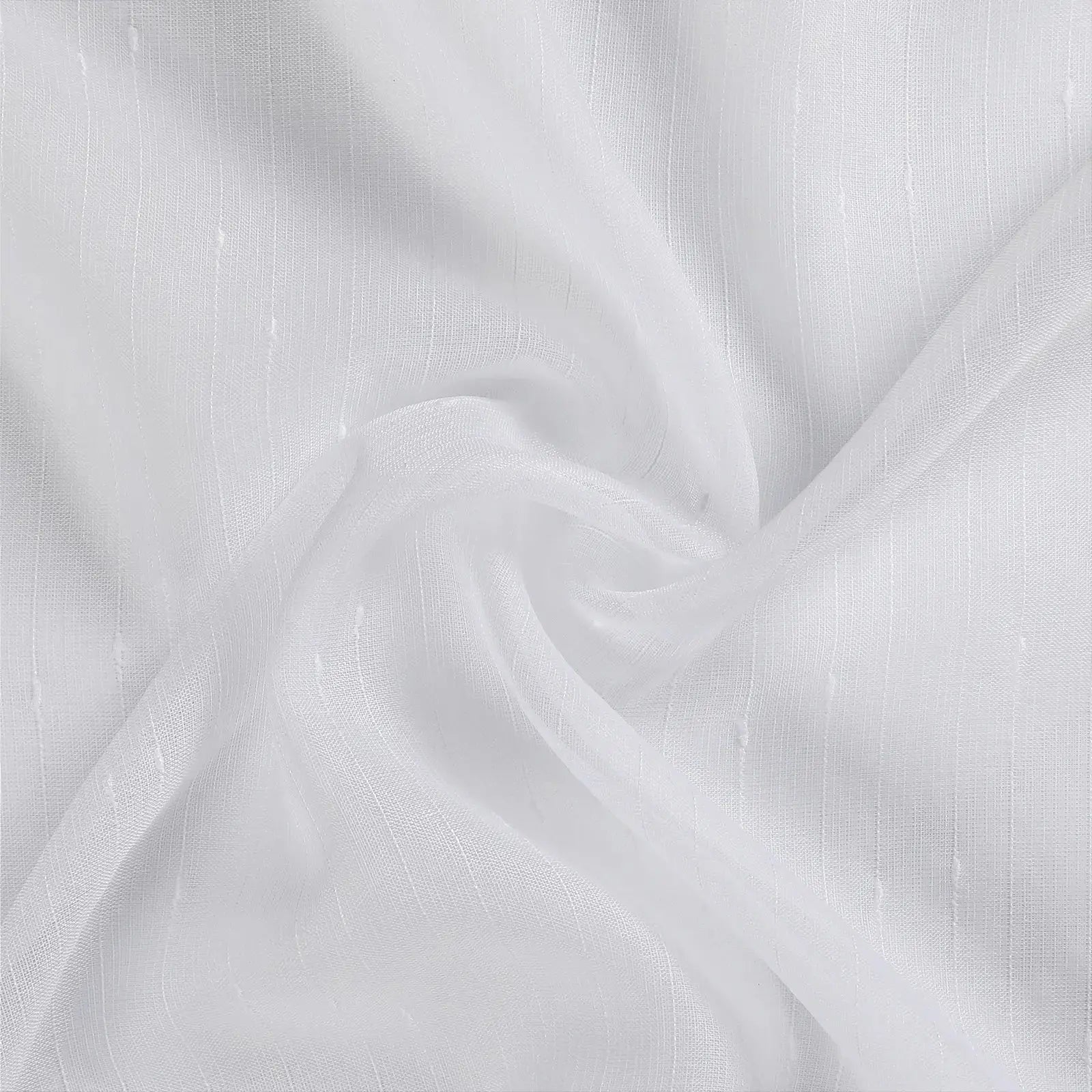 Florida Embossed White Semi Sheer Curtain Pleated TWOPAGES