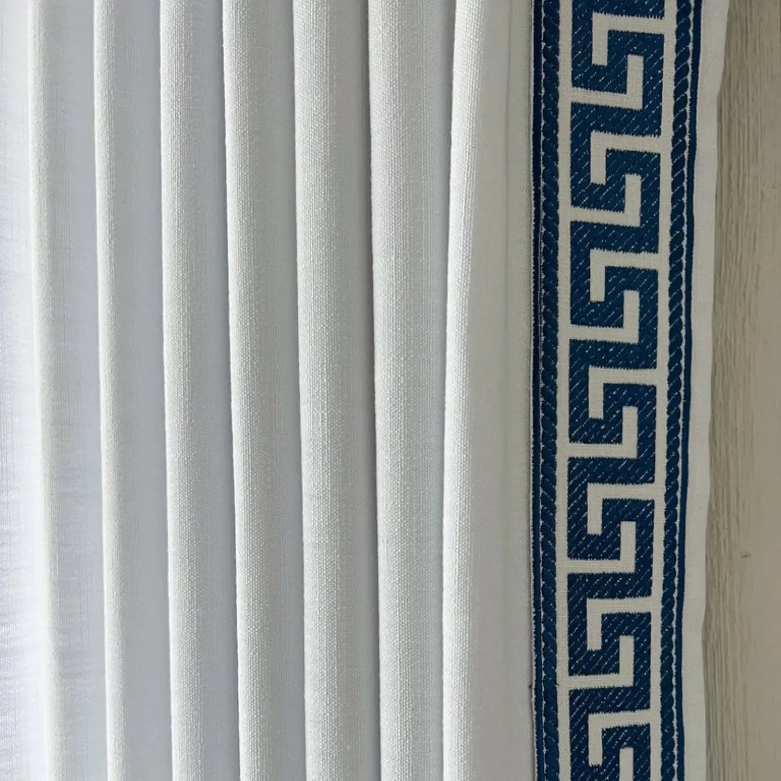 Liz Linen Curtains with Border Trim (Sold per Pair) -TWOPAGES