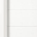Photograph of a minimalist white woven texture with faint horizontal creases and a soft shadow along a smooth left border