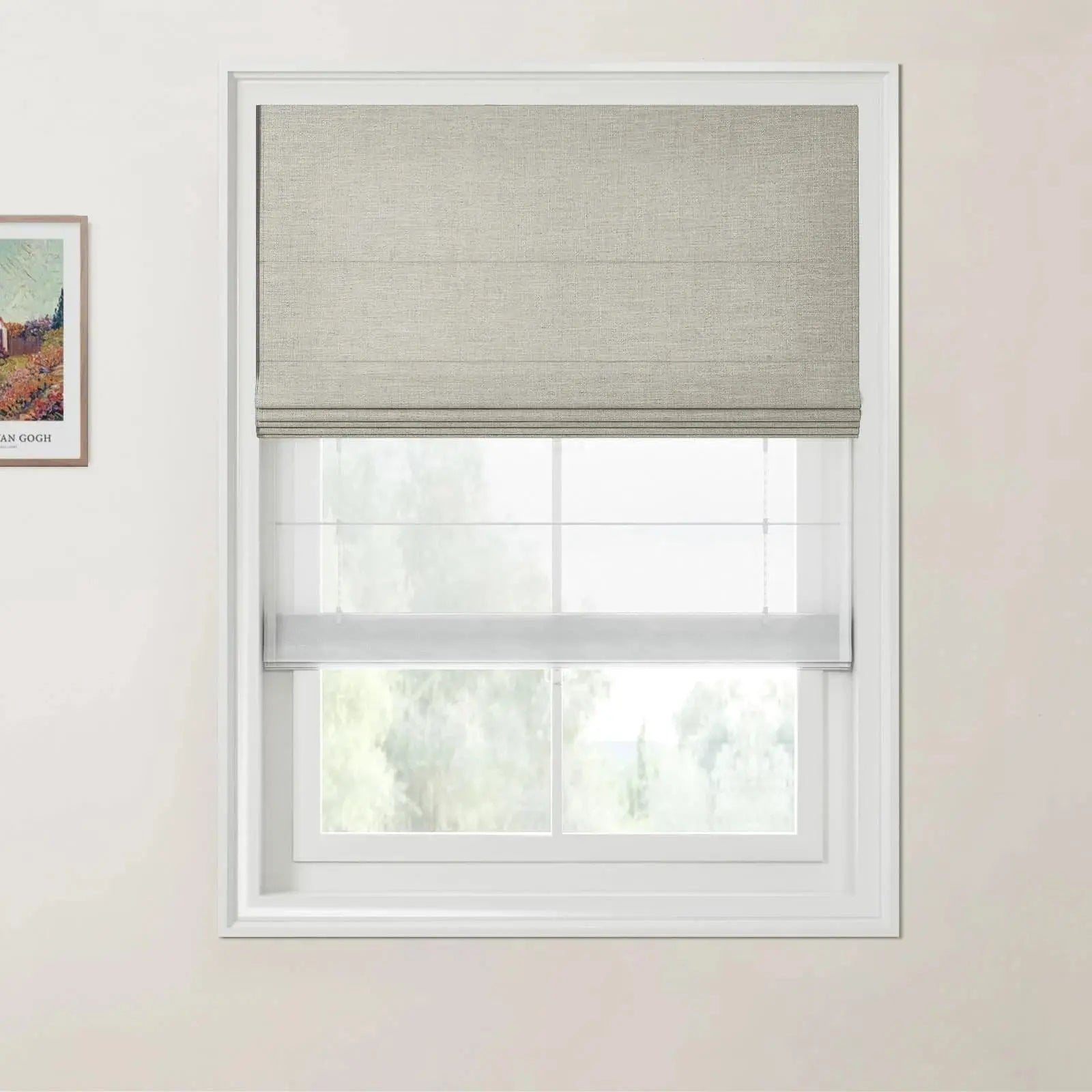 Ian Linen Day Night Roman Shade Cordless -TWOPAGES