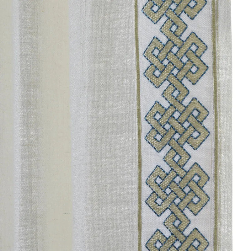 Liz Linen Curtains with Border Trim (Sold per Pair) -TWOPAGES