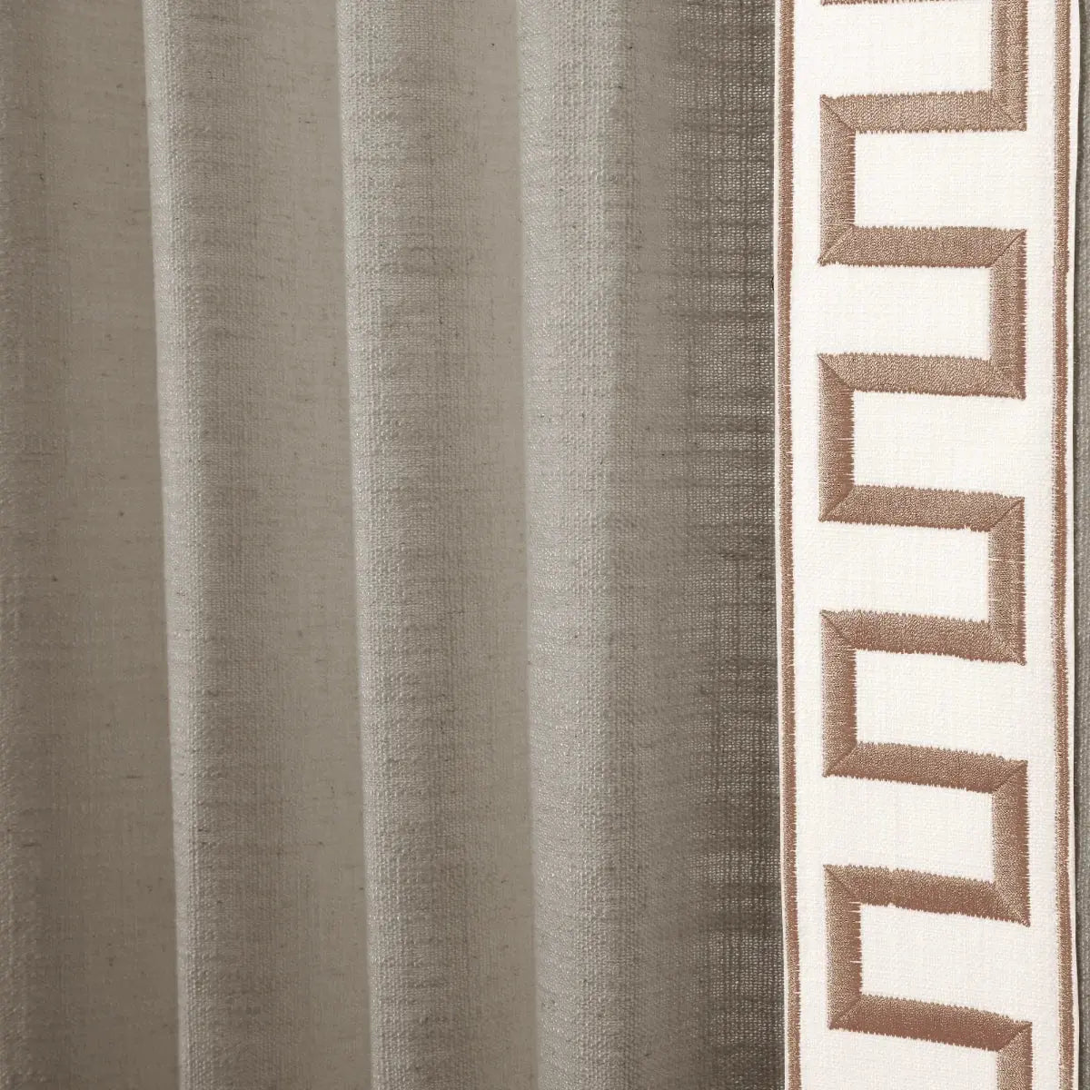 Liz Linen Curtains with Border Trim (Sold per Pair) -TWOPAGES