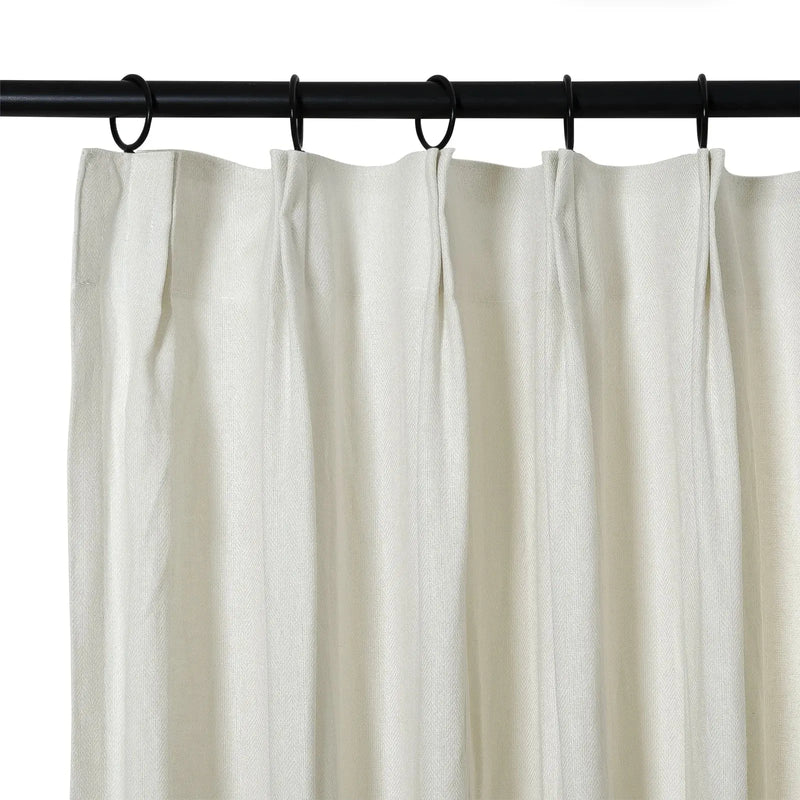 Ron Linen Cotton Herringbone Curtain Pleated TWOPAGES
