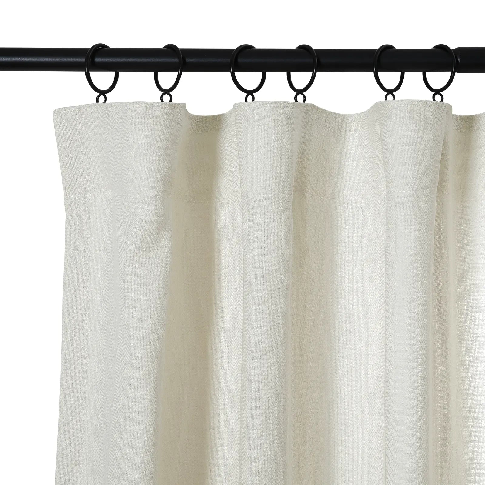 Ron Linen Cotton Herringbone Curtain Soft Top TWOPAGES