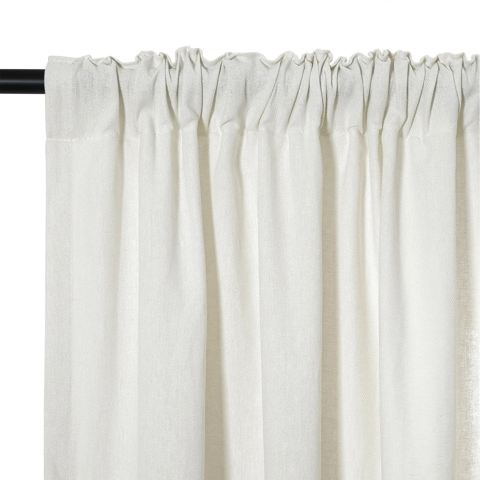 Ron Linen Cotton Herringbone Curtain Soft Top TWOPAGES