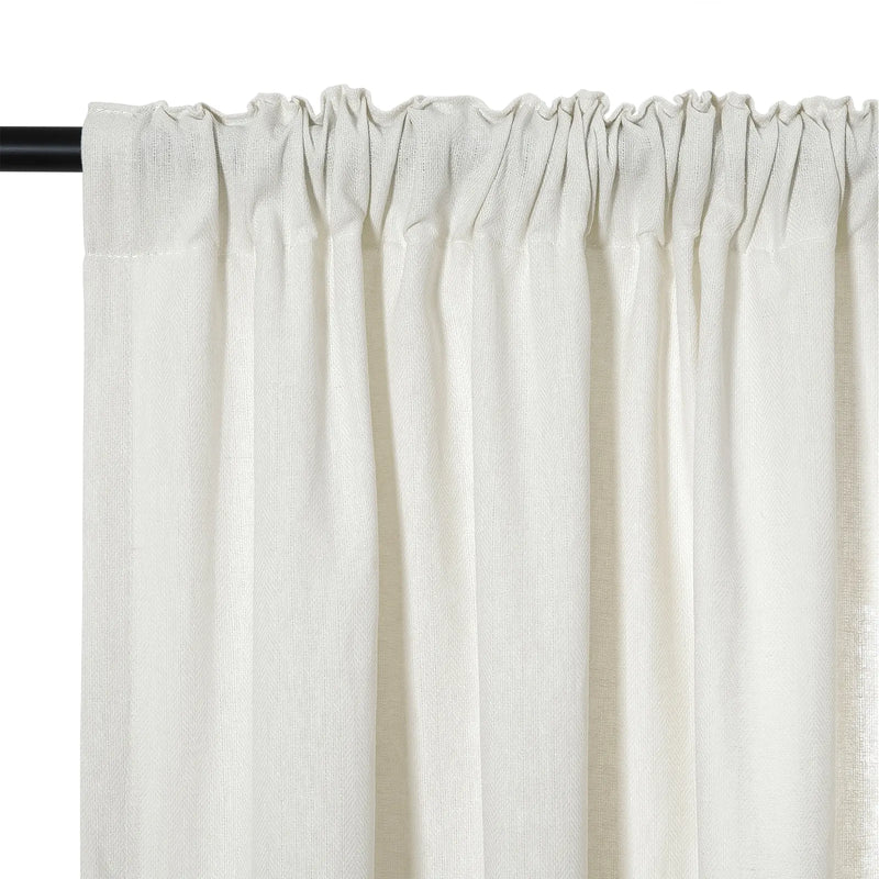 Ron Linen Cotton Herringbone Curtain Soft Top TWOPAGES