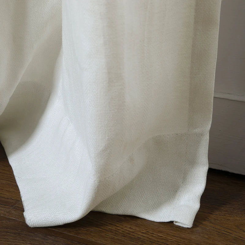 Ron Linen Cotton Herringbone Curtain Soft Top TWOPAGES