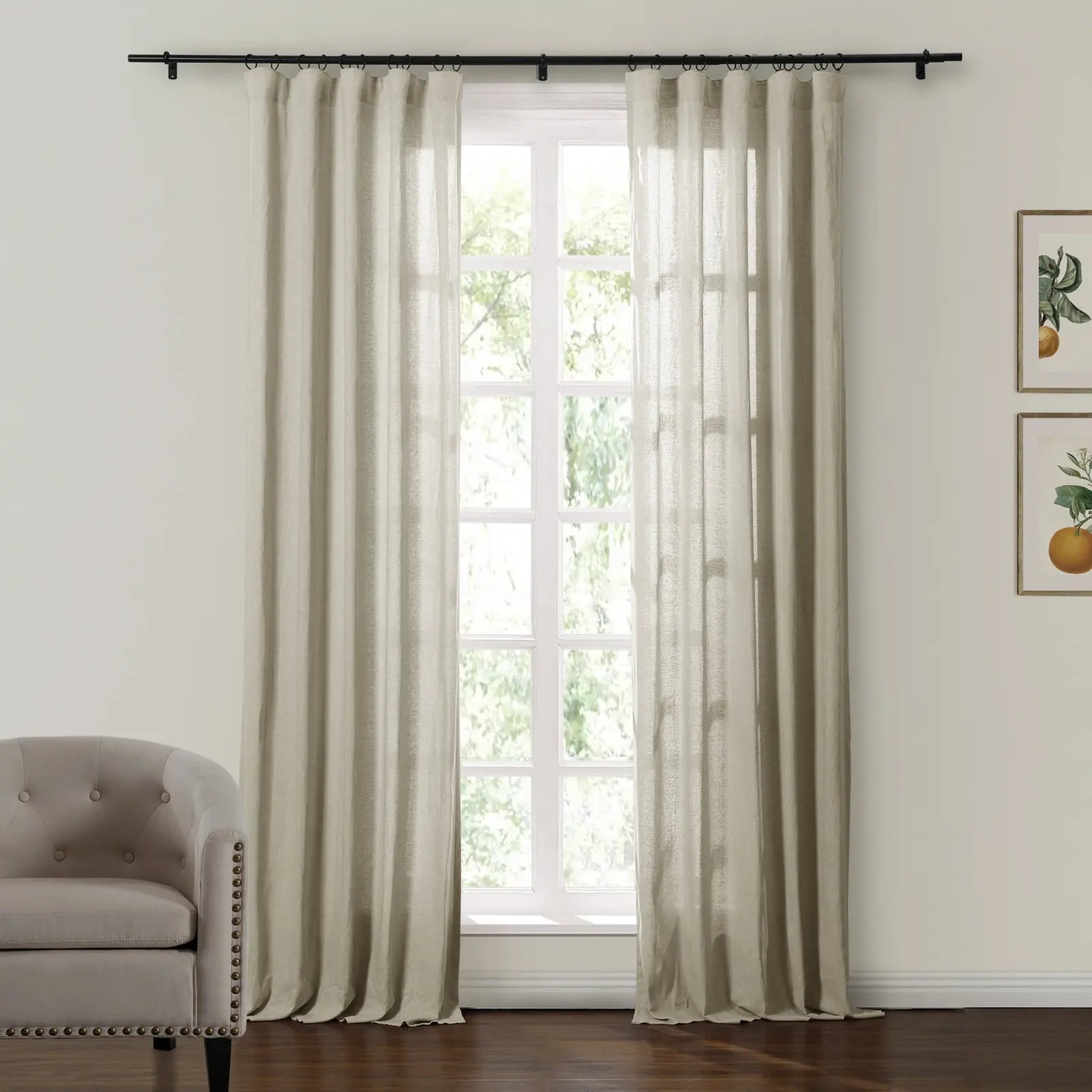 Ron Linen Cotton Herringbone Curtain Soft Top TWOPAGES