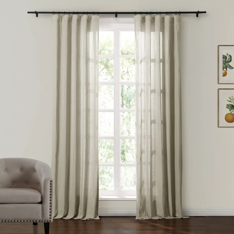 Ron Linen Cotton Herringbone Curtain Soft Top TWOPAGES