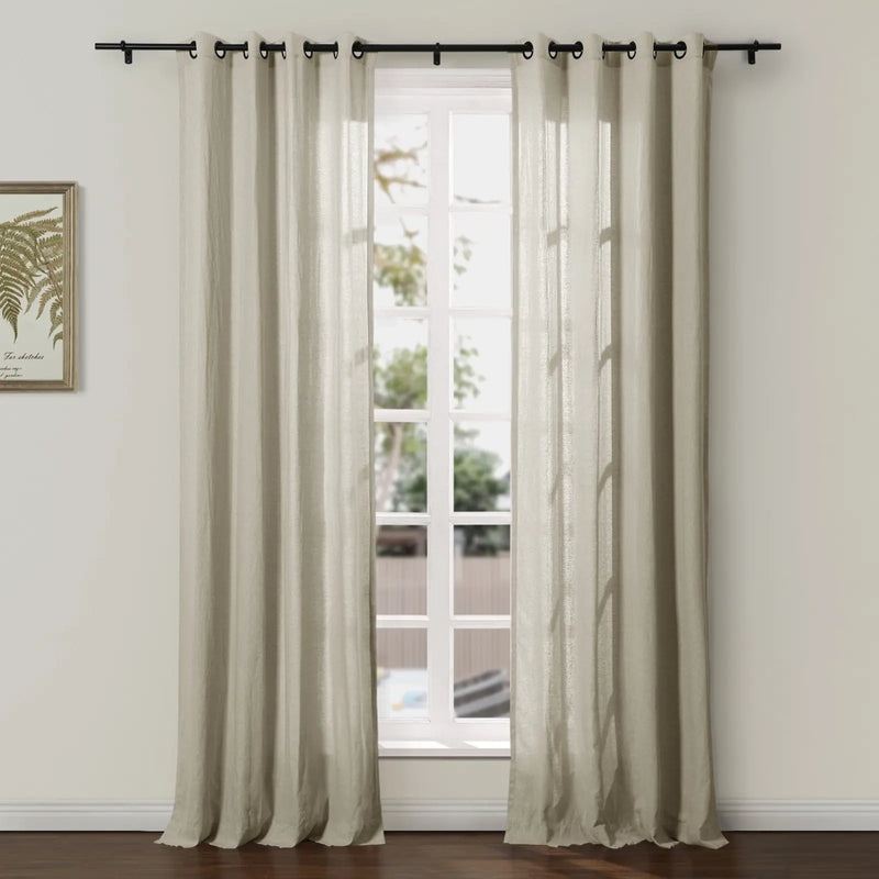Ron Linen Cotton Herringbone Curtain Grommet TWOPAGES