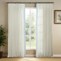Liz Linen Curtains with Border Trim (Sold per Pair) -TWOPAGES