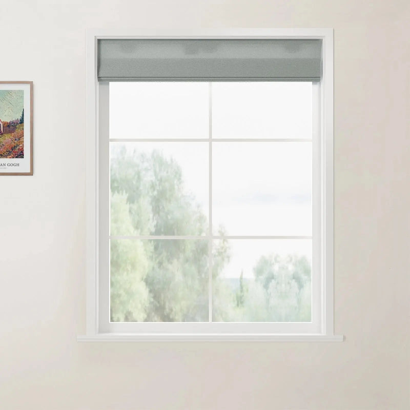 Stone Cordless Flat Fold Roman Shade