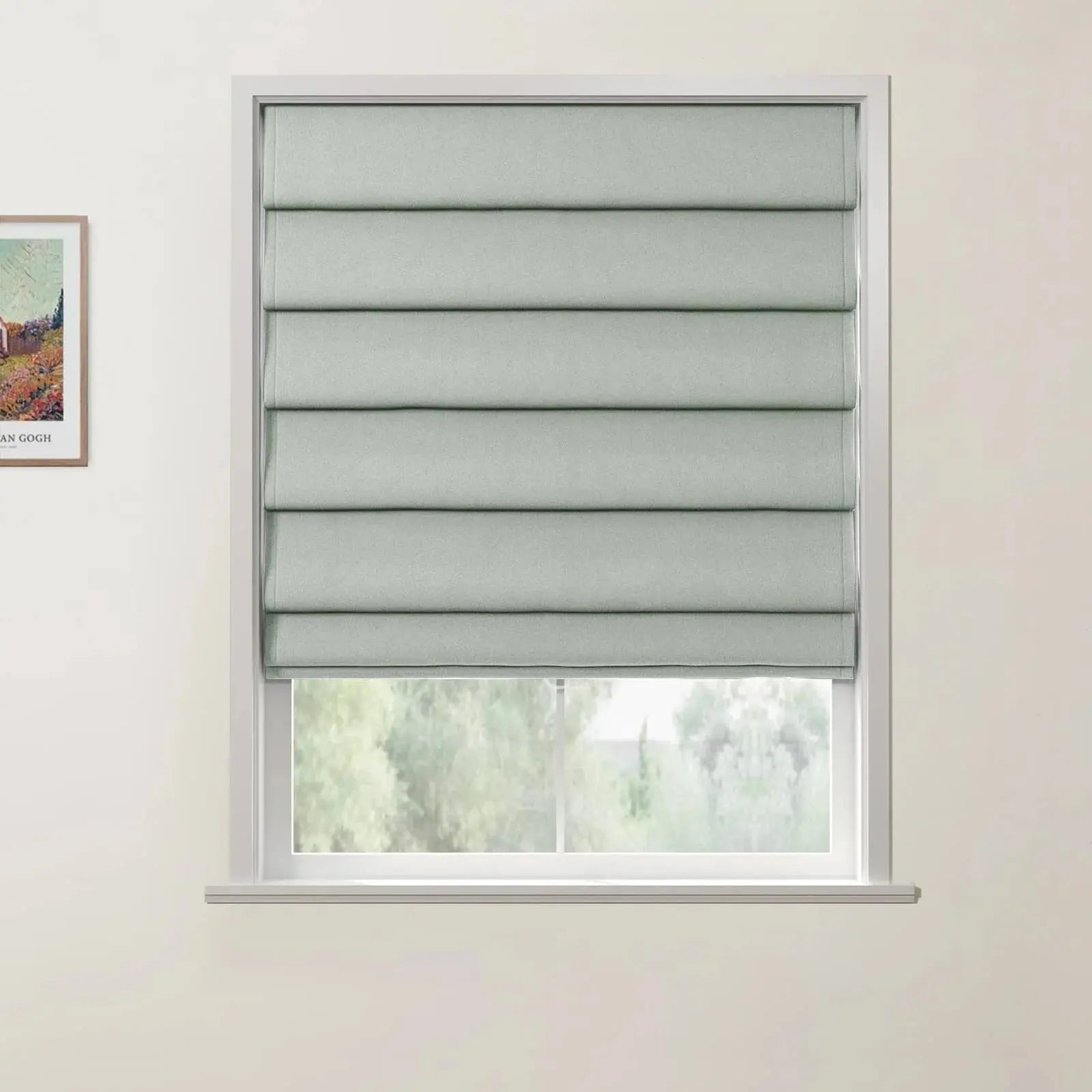 Stone Andy Deco Fold Cordless Roman Shade
