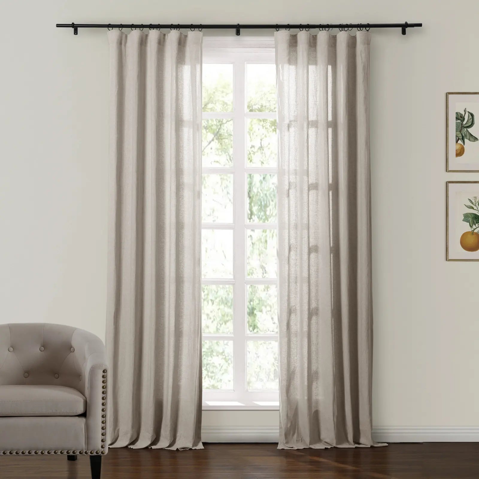 Ron Linen Cotton Herringbone Curtain Soft Top TWOPAGES