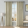 Stefana Silber Print Linen Curtain Drapery Grommet TWOPAGES