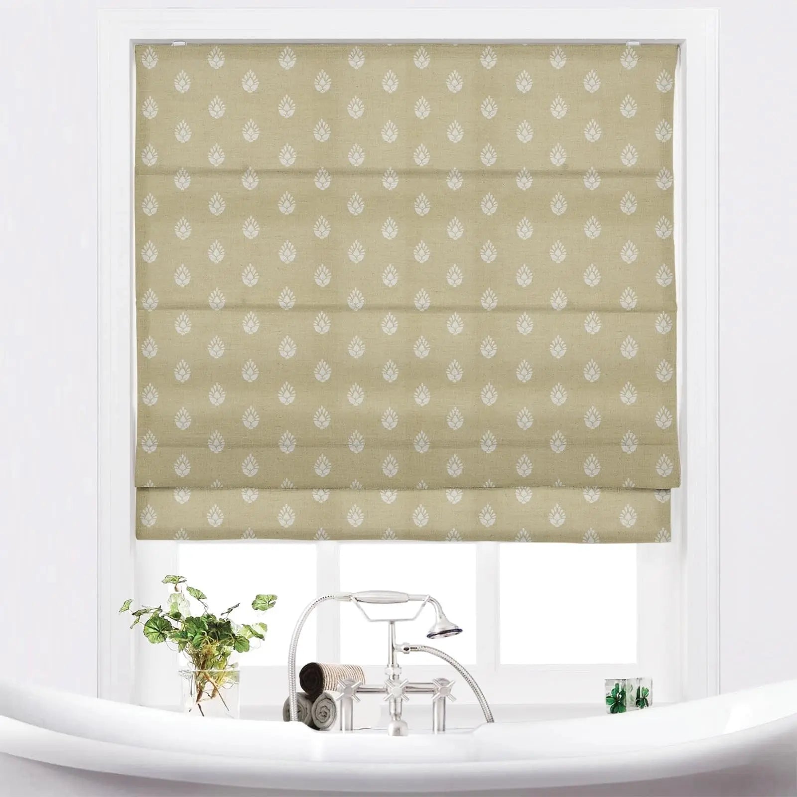 Stefana Silber Printed Cordless Roman Blind TWOPAGES