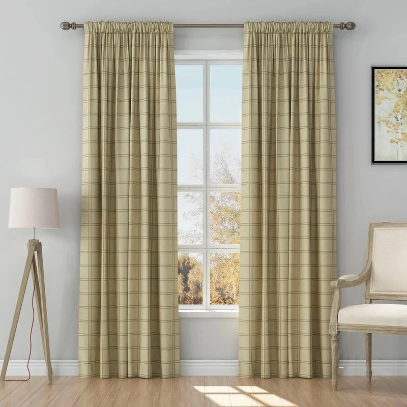 Stefana Silber Print Linen Curtain Drapery Soft Top TWOPAGES